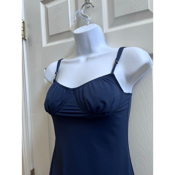 Danielle Bernstein Blue Milkmaid Adjustable Spaghetti Straps Dress Size Small - Picture 6 of 13